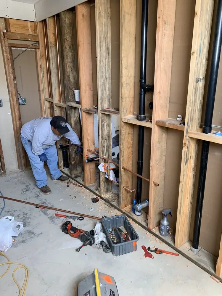Commercial rough-in plumbing for Gas Line Repair in Hall